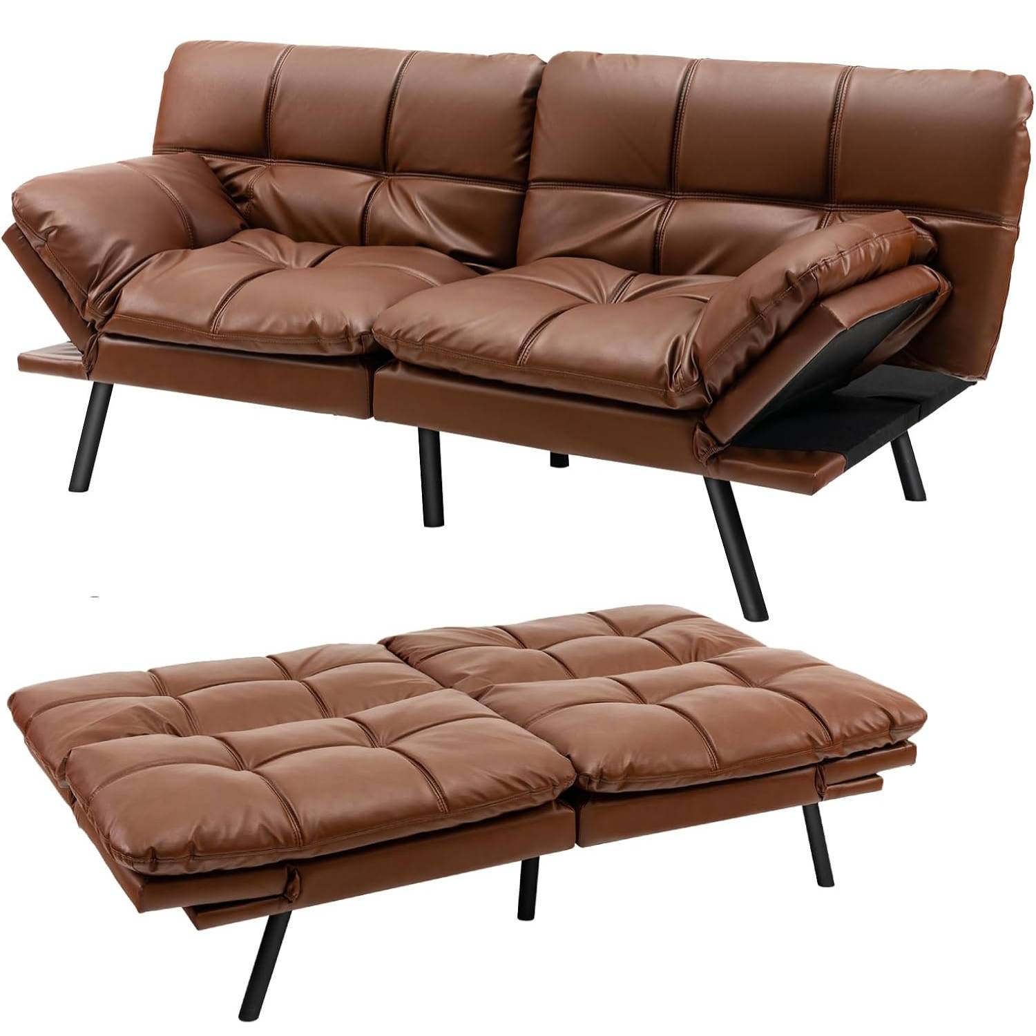 Futon Sofa Bed - Black: image 12