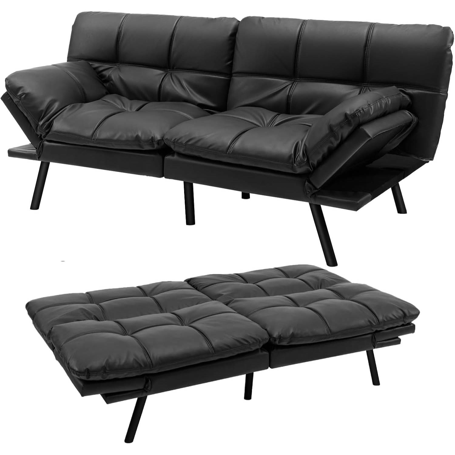 Futon Sofa Bed - Black: image 13