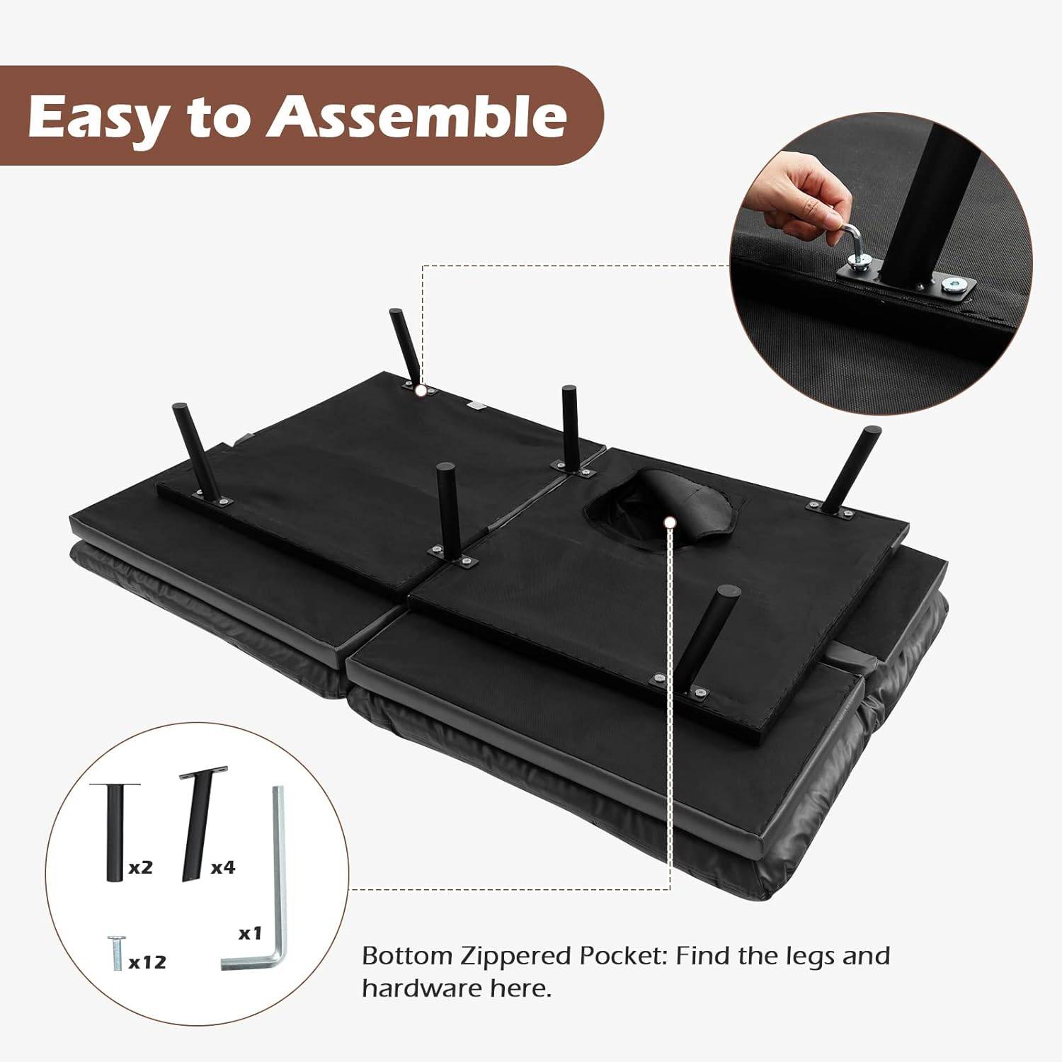 Futon Sofa Bed - Black: image 17