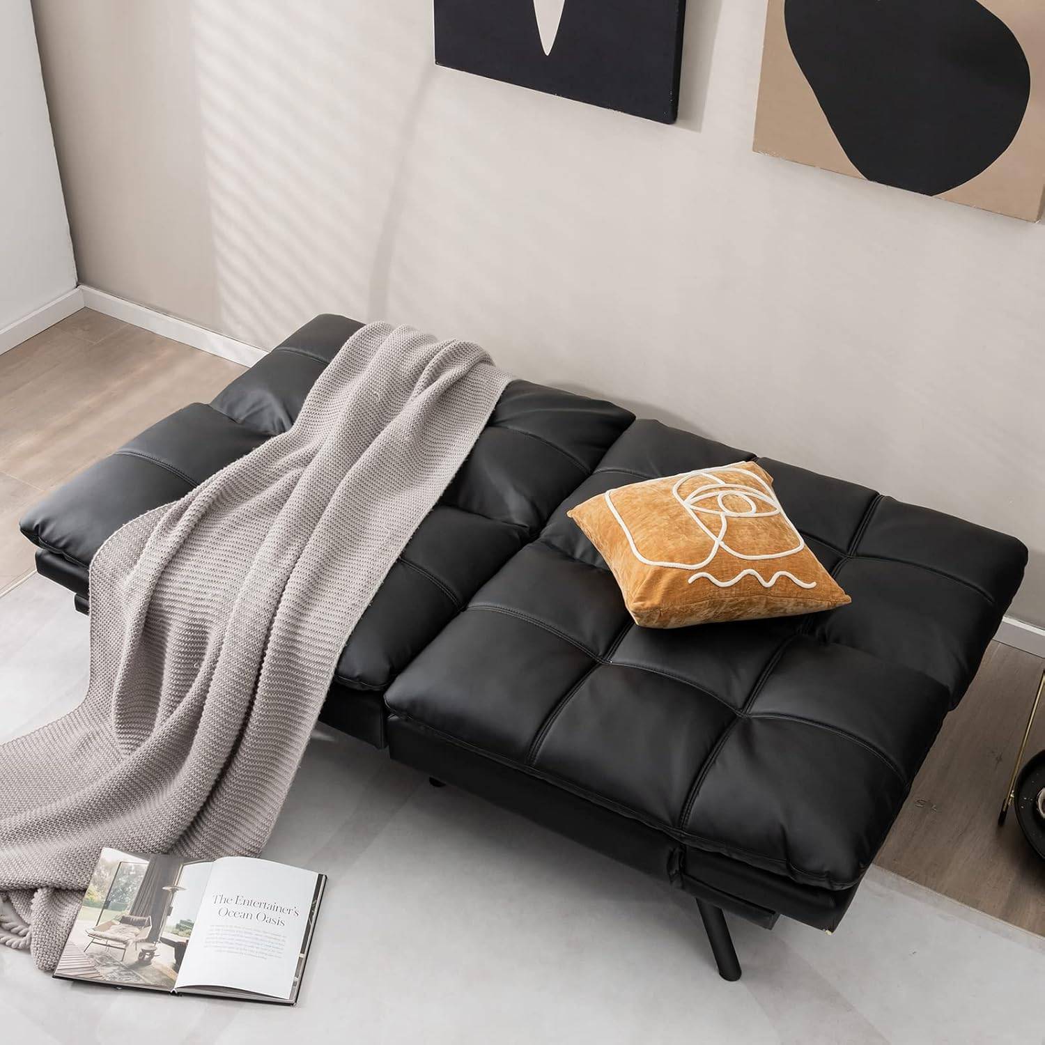 Futon Sofa Bed - Black: image 21
