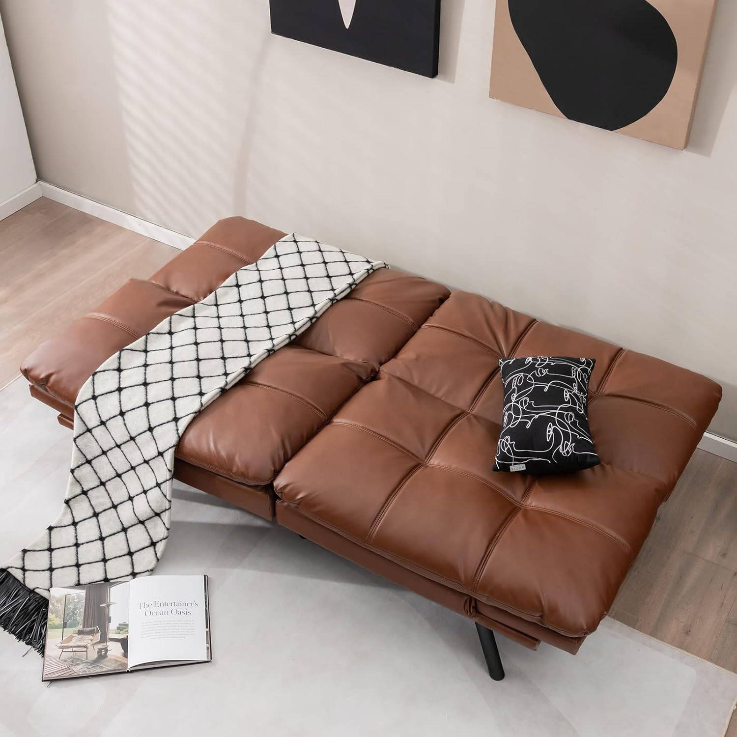 Futon Sofa Bed - Brown