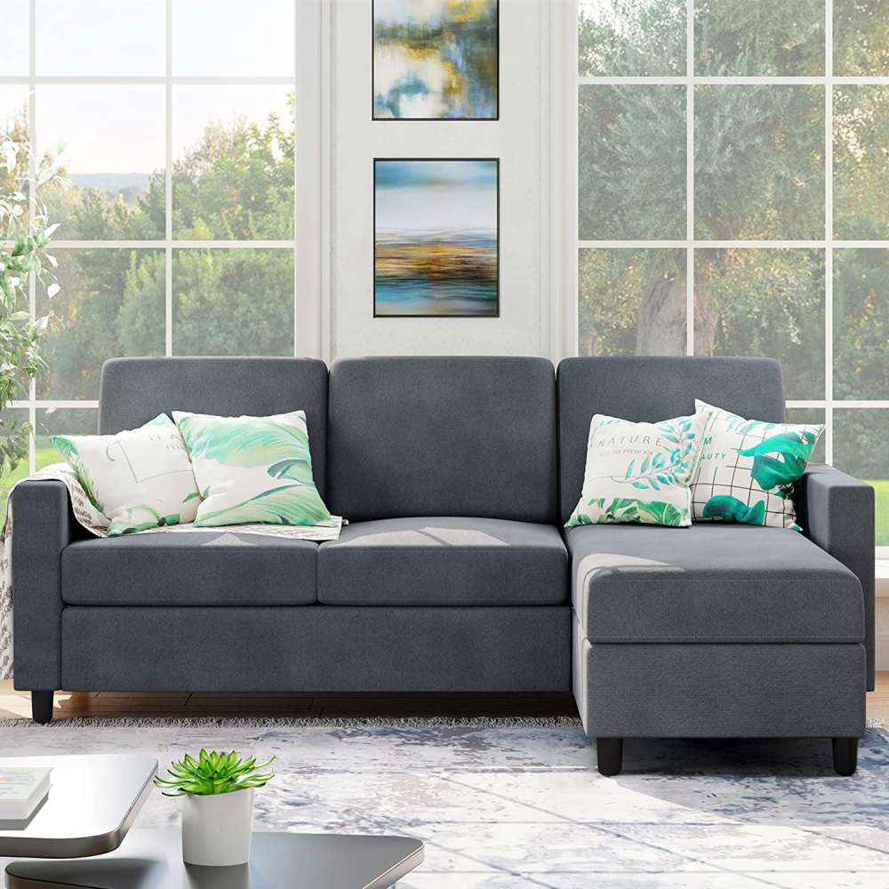 L-Shaped Couch - Dark Gray: image 4