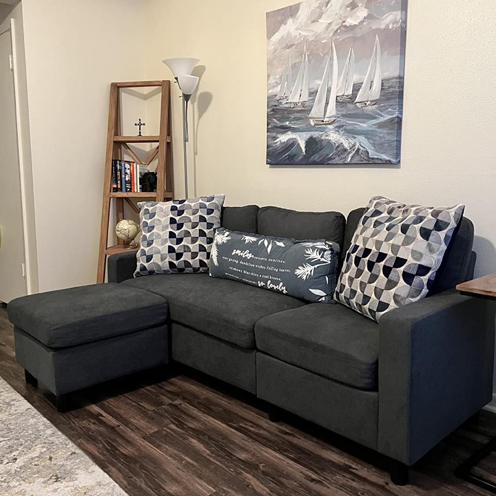 L-Shaped Couch - Dark Gray: image 11