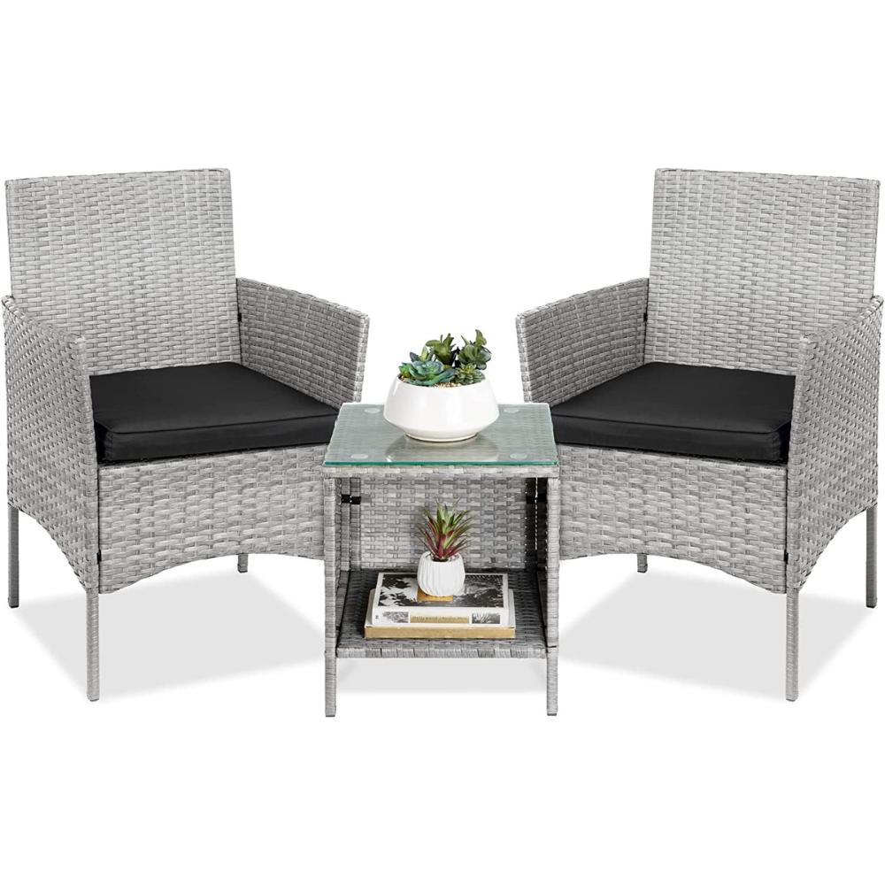 Outdoor Table and Chairs - Gray Black: image 3